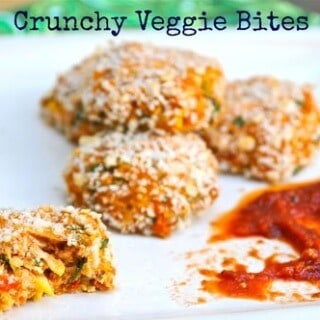 These vegetarian Crunchy Veggie Bites are packed with veggies but have a friendly flavor toddlers will love. There a good source of protein too. #MakeHealthyEasy via @JBraddockRD http://jennabraddock.com