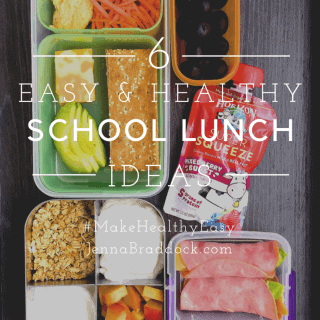 It's easy to run out of school lunch ideas, especially healthy ones. Here's a list of some new ideas to keep you going all through the school year, plus my 2 key concepts for packing a healthy lunch. #MakeHealthyEasy va @JBraddockRD http://JennaBraddock.com