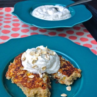 These filling, protein-rich griddle cakes combine whole grains, dairy and fruit in one, delicious breakfast.