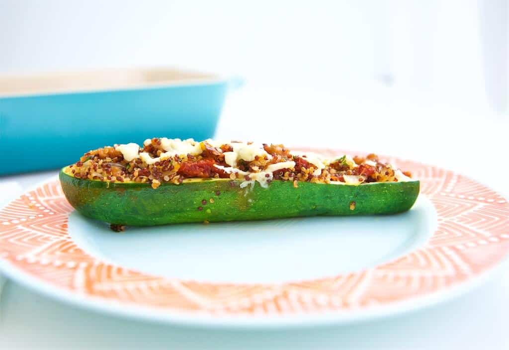 stuffed zucchini on a plate