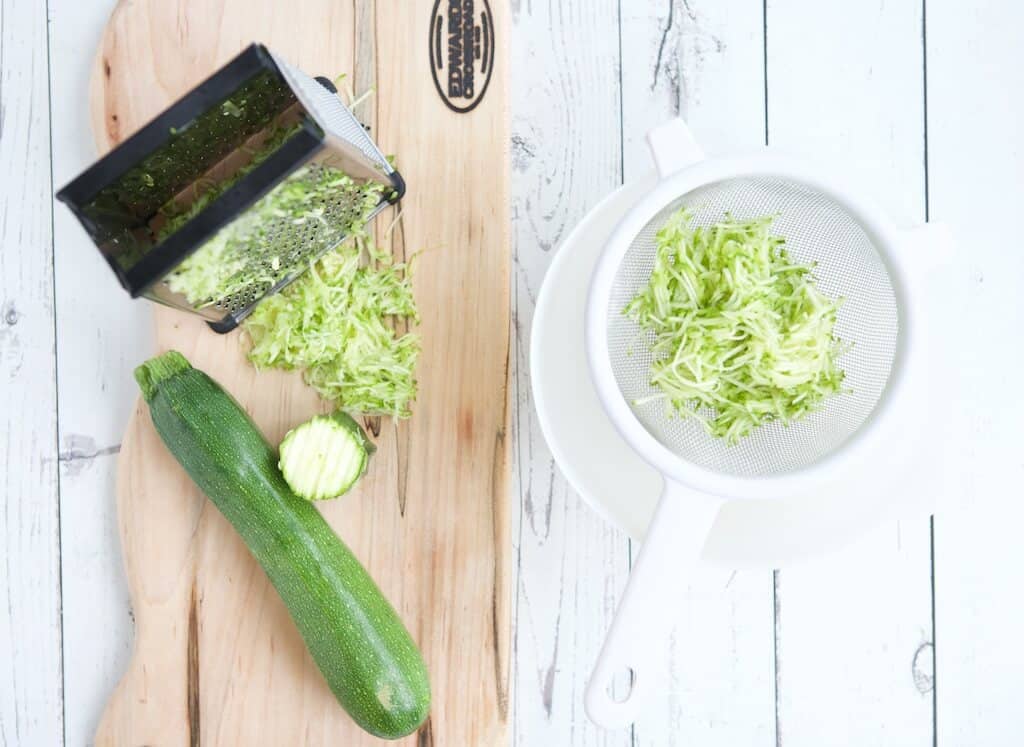 shredded zucchini for hidden honey snack bars