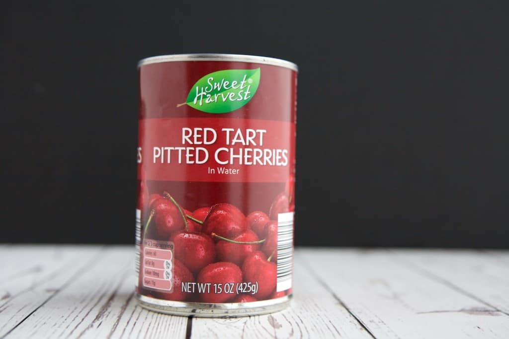 can of red tart pitted cherries in water