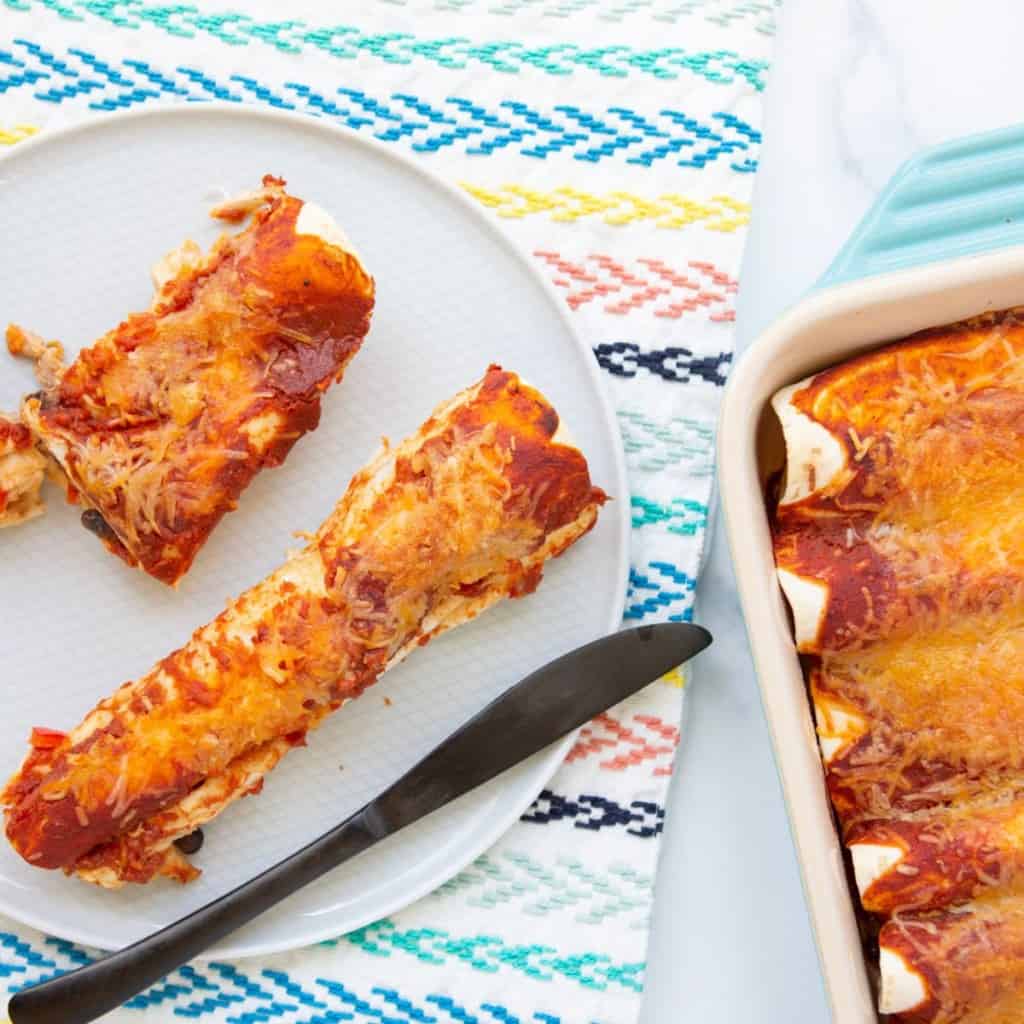 All Natural Easy Chicken Enchiladas