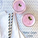 Learn about the health benefits of 100% Concord grape juice and get the recipe for this delicious, healthy, and easy Minted Grape Creme. It's full of flavor and great nutrition, made with 100% grape juice, Greek yogurt and fresh mint. #MakeHealthyEasy via @JBraddockrdRD http://jennabraddock.com