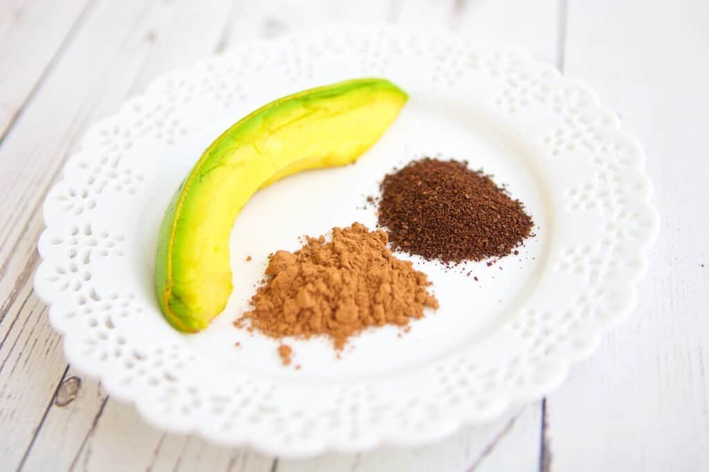 Soymilk, avocado, cocoa and shot of coffee create this Chocolate Pick Me Up Smoothie, a satisfying afternoon snack option full of nutrition. #MakeHealthyEasy via @JBraddockRD http://JennaBraddock.com