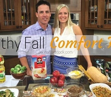 Healthy Fall comfort food -- With the change of the seasons we all crave comfort food and it's all too easy to find indulgent treats everywhere. You will love these easy healthy fall comfort food recipes in this video from Make Healthy Easy. #MakeHealthyEasy via @JBraddockRD http://JennaBraddock.com
