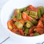 If you think you don't like okra, think again. This easy Roasted Okra & Tomatoes recipe transforms the humble southern vegetable into a non-slimy vegetable treat. #MakeHealthyEasy via @JBraddockRD http://JennaBraddock.com