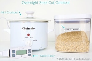 Try this easy method for Overnight Steel Cut Oatmeal that will have your breakfast ready the moment you wake up in the morning. #MakeHealthyEasy via @JBraddockRD http://JennaBraddock.com