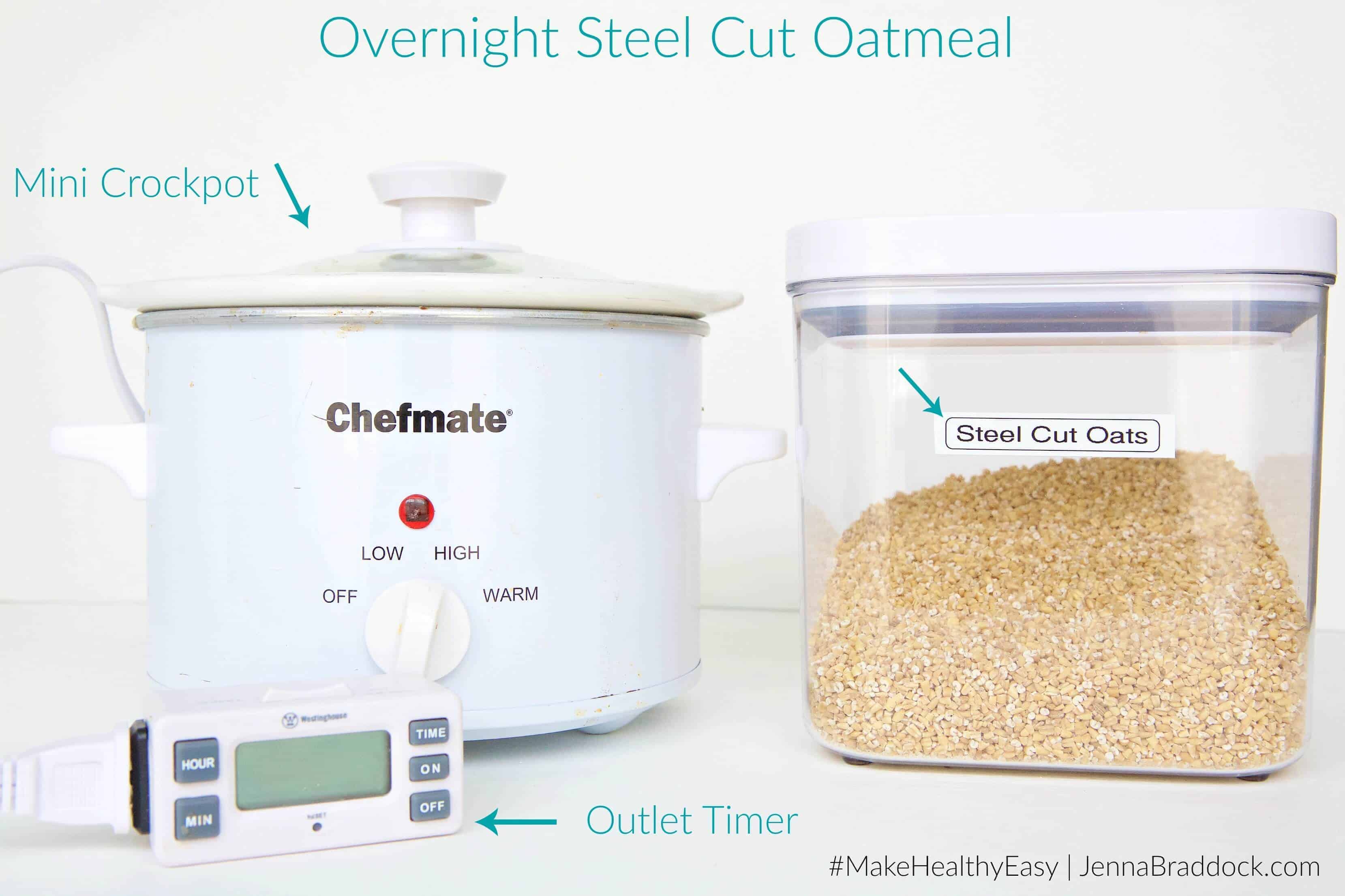 Overnight Crockpot Steel Cut Oatmeal - Make Healthy Easy - Jenna