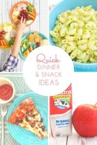 Get back in to the swing of the school year with these quick dinner ideas and snack suggestions for busy families.