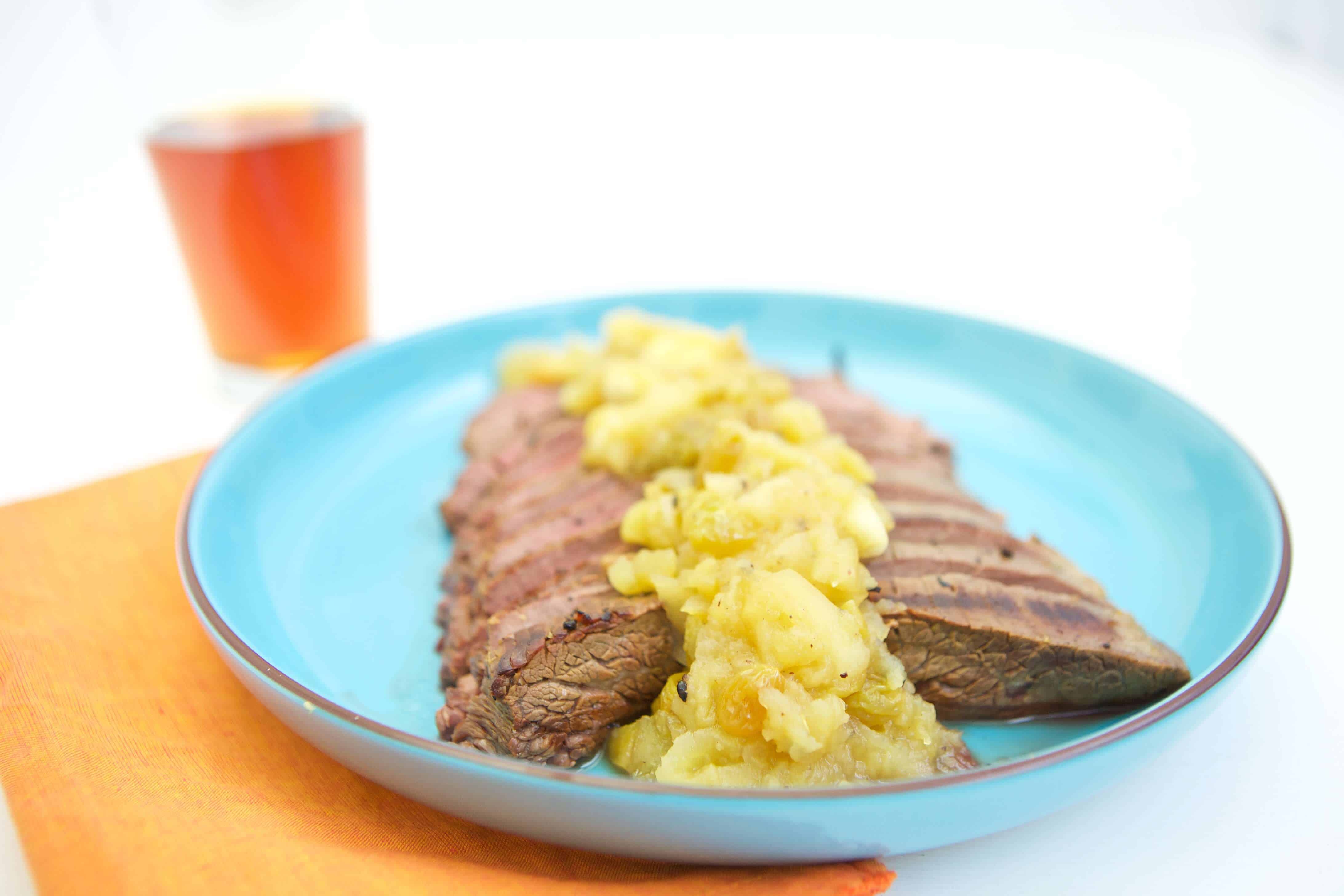 Celebrate fall flavors with this insanely delicious Oktoberfest Flank Steak with Apple Cider Chutney. This is a simple recipe to prepare that will have you in the fall Oktoberfest spirit!