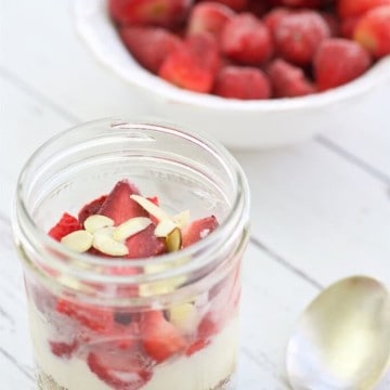 Strawberry Vanilla Overnight Oats are easy to make ahead and delicious to enjoy for any meal on the go. These oats are filling thanks to the fiber and protein in Greek yogurt.