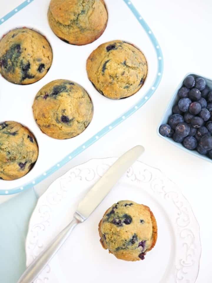 Whole Wheat Blueberry Muffins