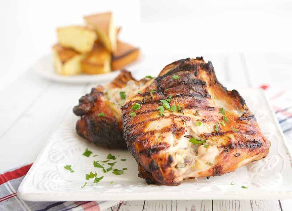 Grilled turkey breast on a plate