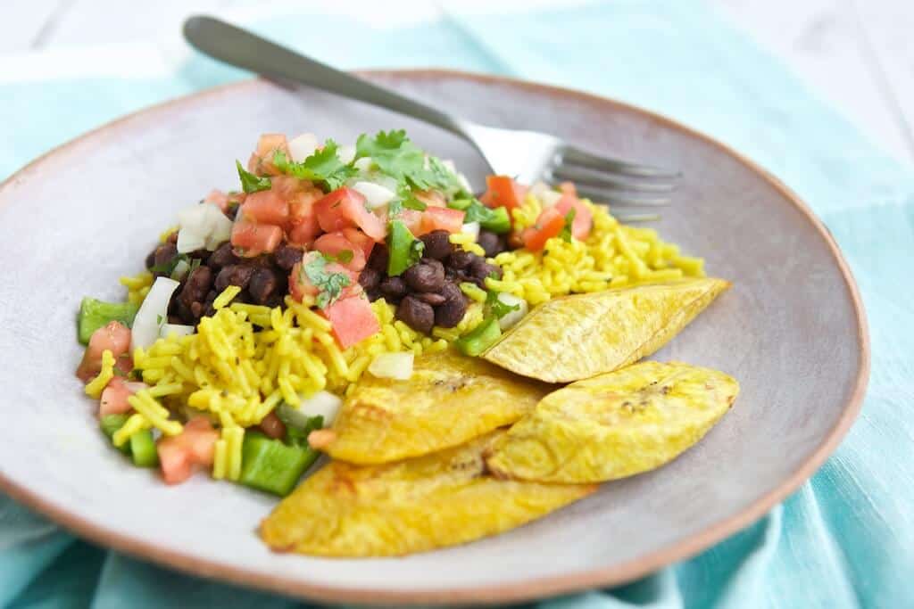 vegetarian rice and beans dinner