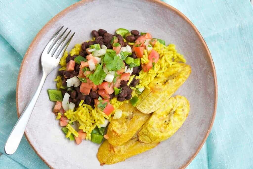 vegetarian rice and beans dinner