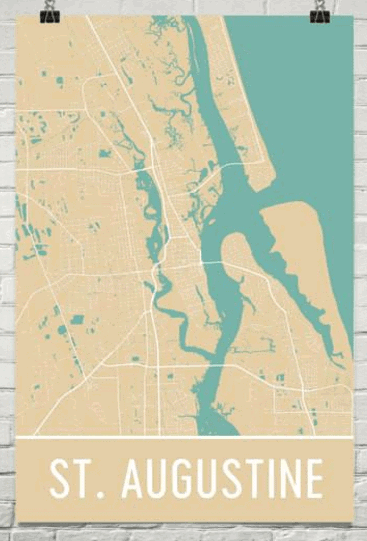 Modern Map Art St. Augustine map