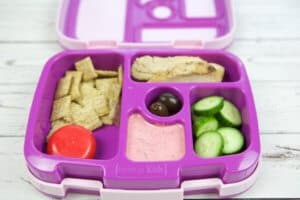5 Doable Bento Box Lunches featuring frozen raspberries.