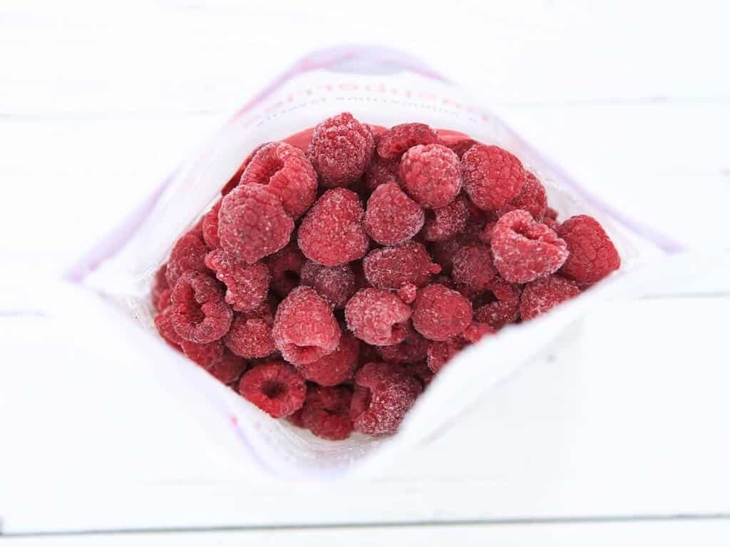 bag of frozen raspberries