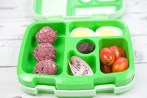 5 Doable Bento Box Lunches featuring frozen raspberries.