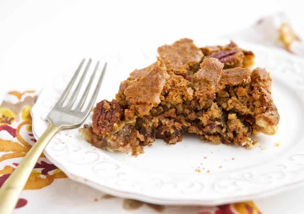 Chocolate chip pecan pie with denser texture