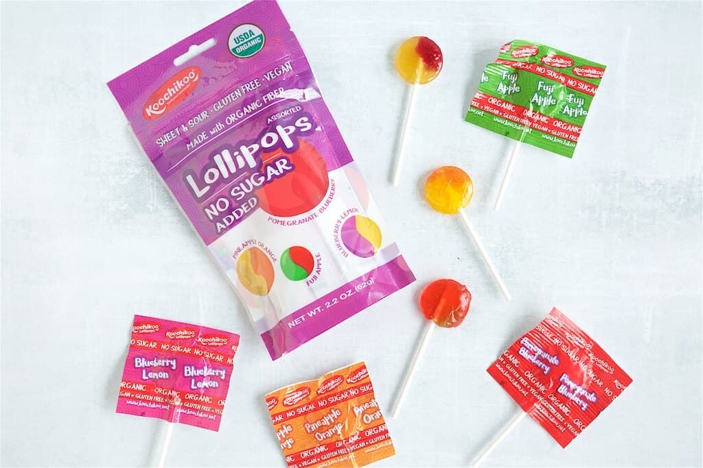 Koochikoo organic, no sugar added lollipops
