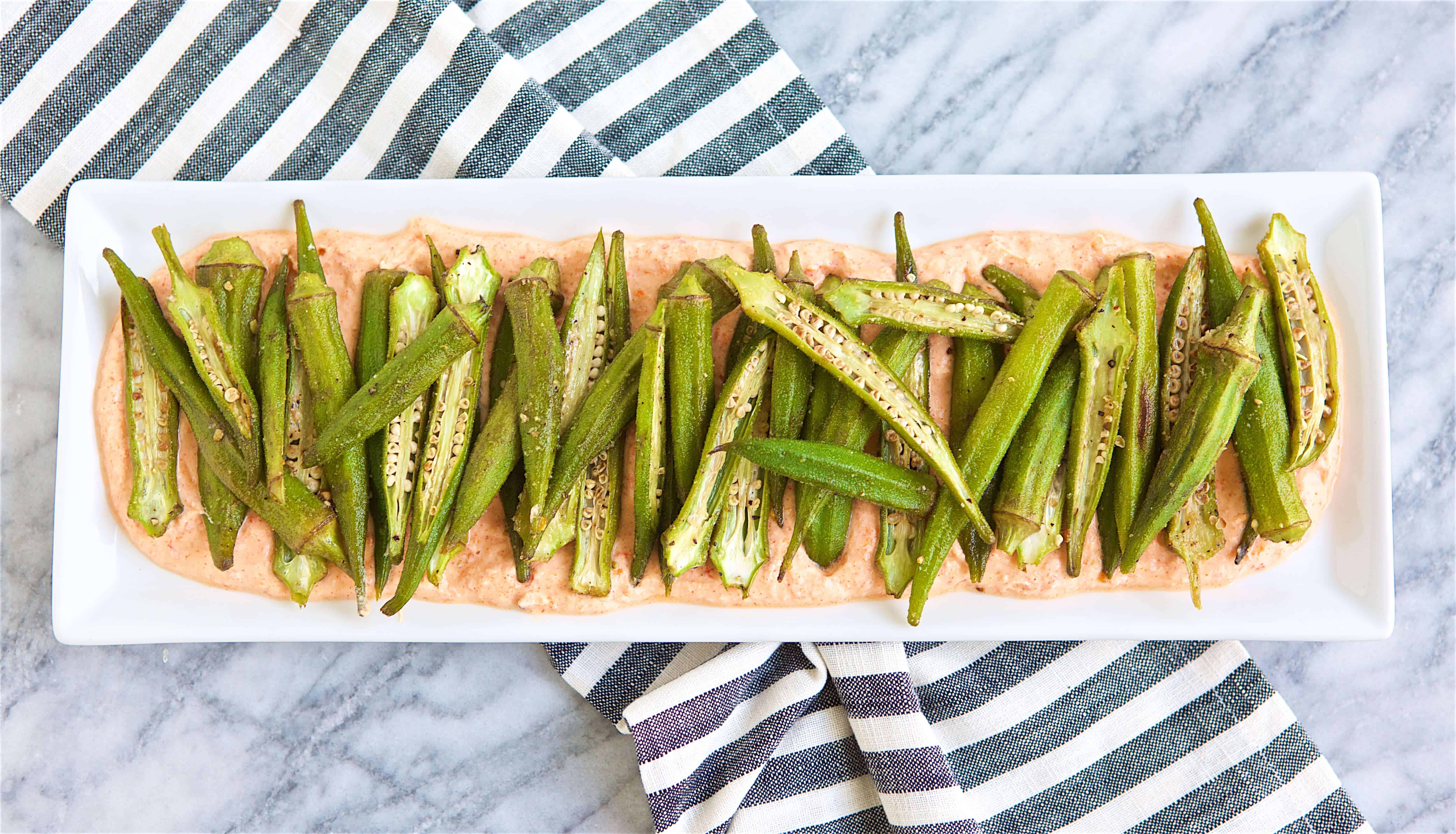 Plated okra