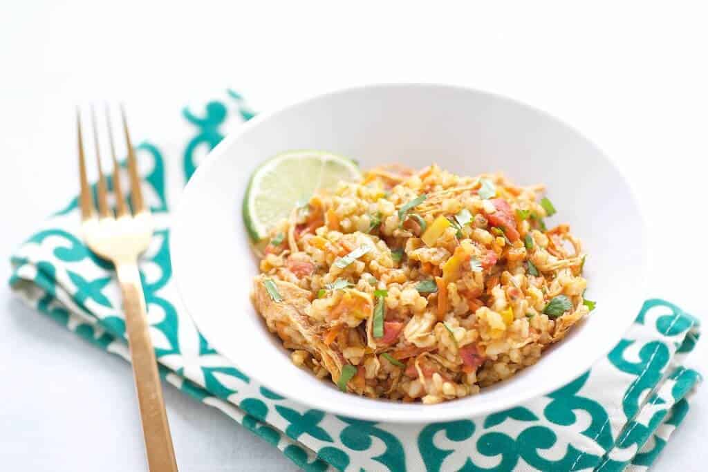 This Instant Pot Cilantro Chicken and Rice is a flavorful, easy meal full of great nutrition. Make it early in the day for an instant meal at night.