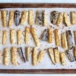 If you are searching for healthy, tasty or roasted eggplant recipes, you have come to the right place! This family friendly Crunchy Roasted Eggplant Fries recipe is a great way to use up or introduce your family to eggplant. #Eggplant #eggplantrecipe #kidfriendly #vegetableside
