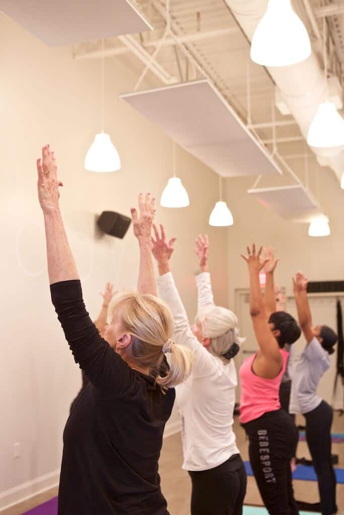 women doing yoga