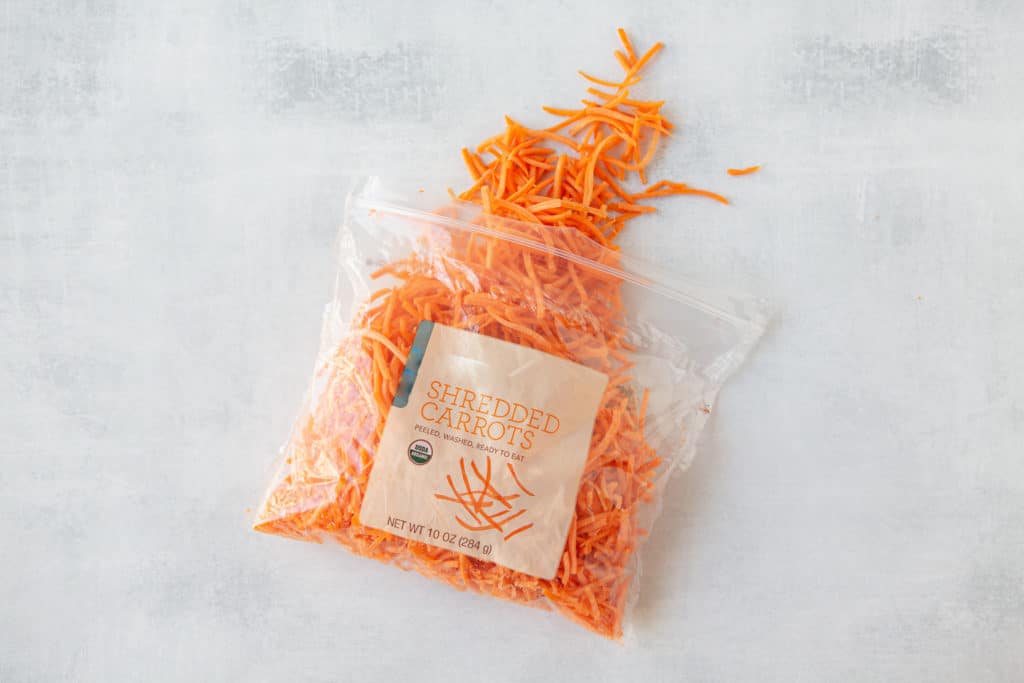 healthy hacks for plant based eating - shredded carrots