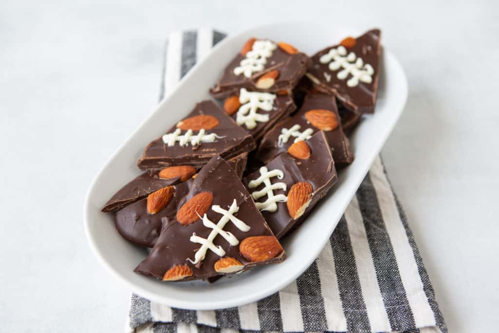 football chocolate bark dessert make ahead