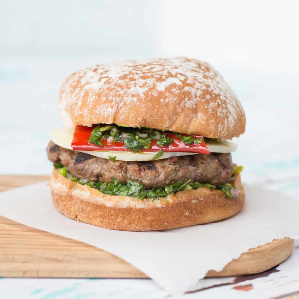 Gourmet burger ideas - chimichurri burger