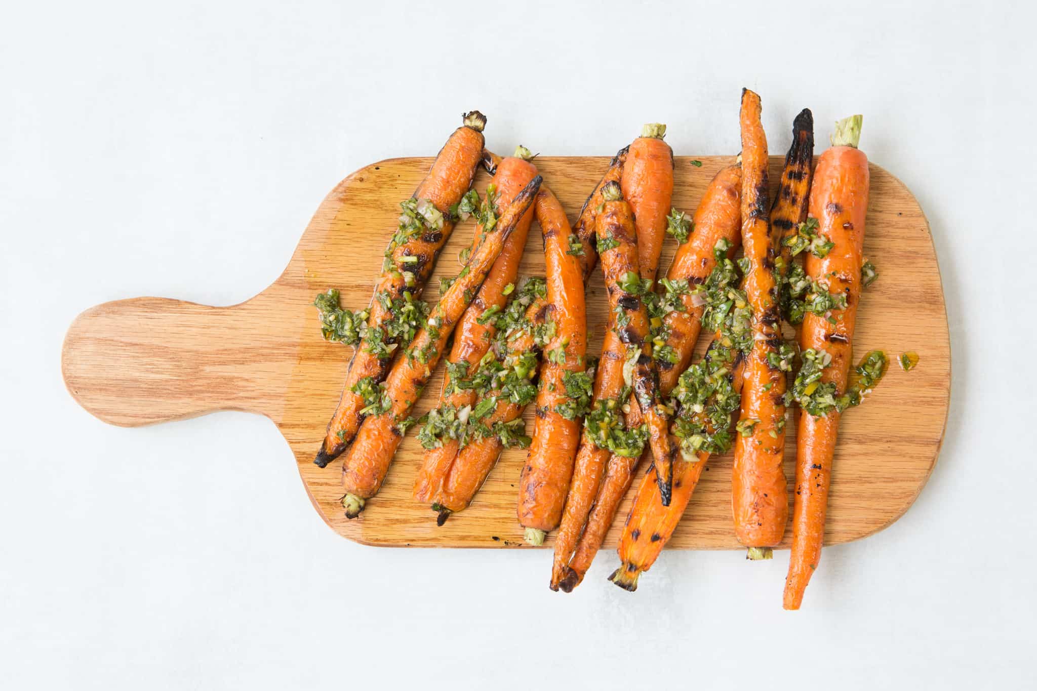 Grilled carrots with chimuchurri sauce