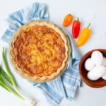 Easy Quiche Recipe overhead shot of baked quice