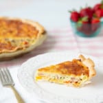 Easy Quiche Recipe - single slice of baked quiche