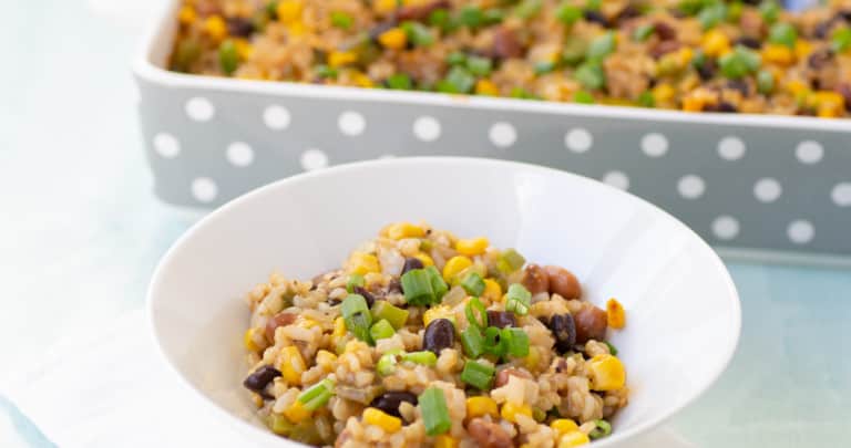 vegetarian Rice and bean casserole