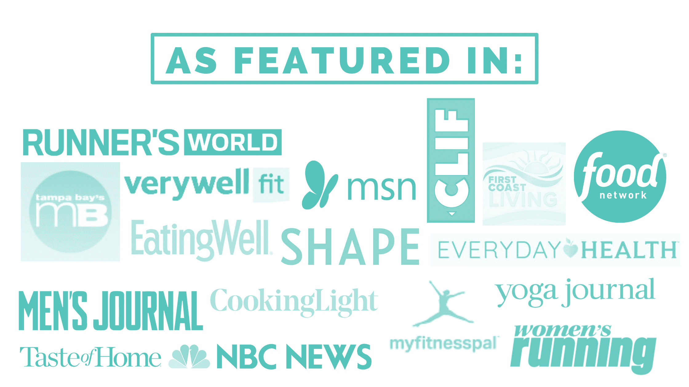 As Featured In: Runner's World, VeryWell FIt, MSN, Clif, Food Network, EatingWell, Shape, Everyday Health, Men's Journal, Cooking Light, Yoga Journal, Women's Running, myfitnesspal, NBC News, and Taste of Home