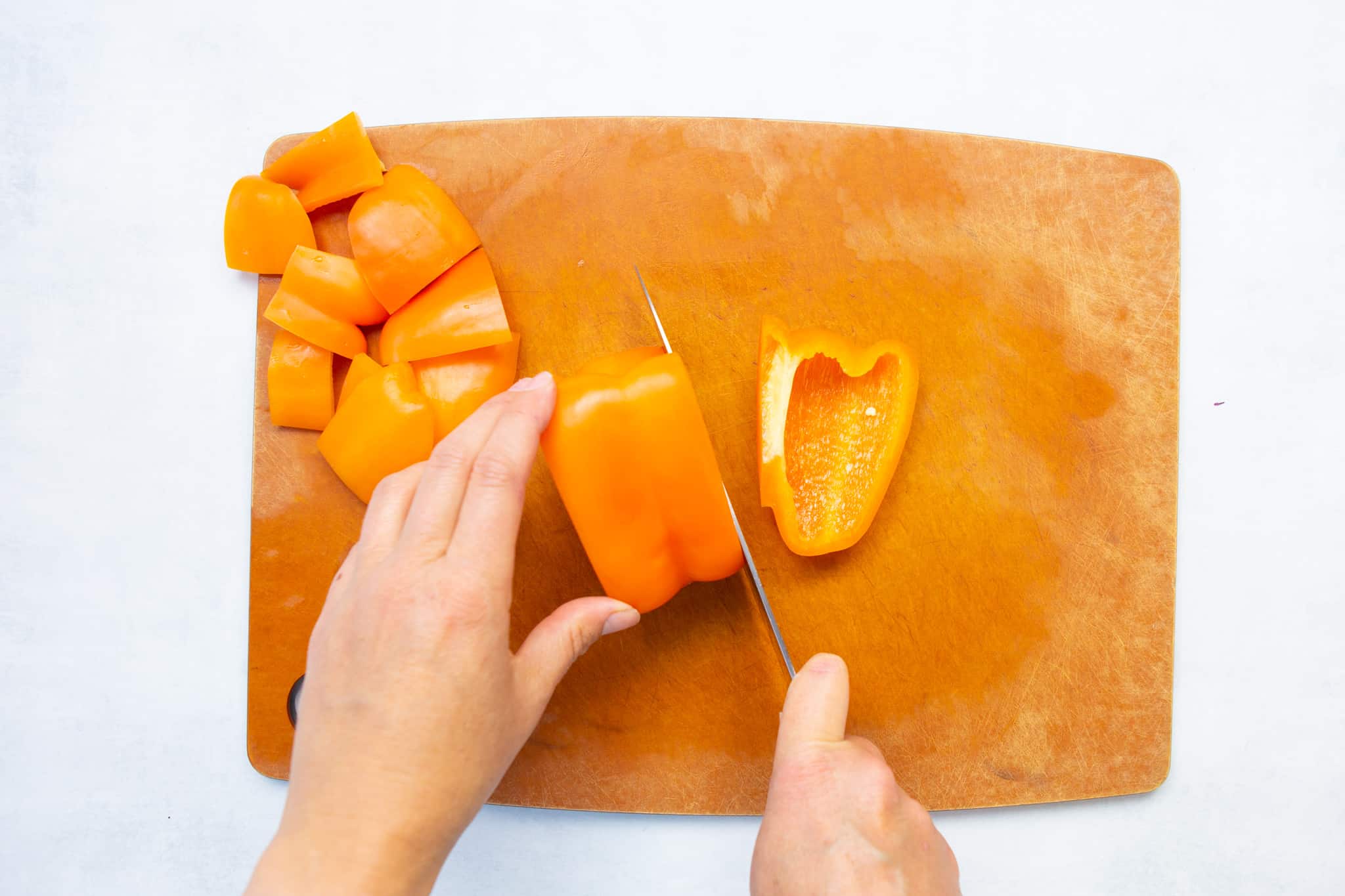how to chop a bell pepper