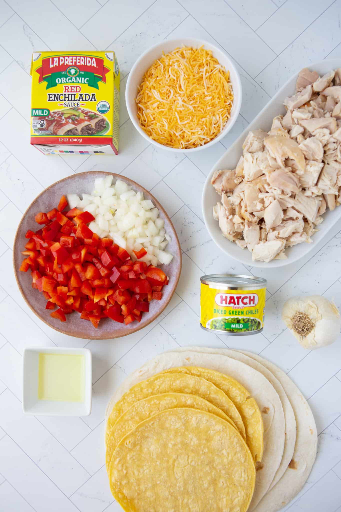 ingredients for All Natural Easy Chicken Enchiladas