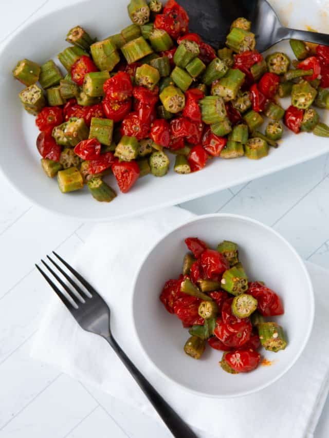 Easy Roasted Okra and Tomatoes Recipe