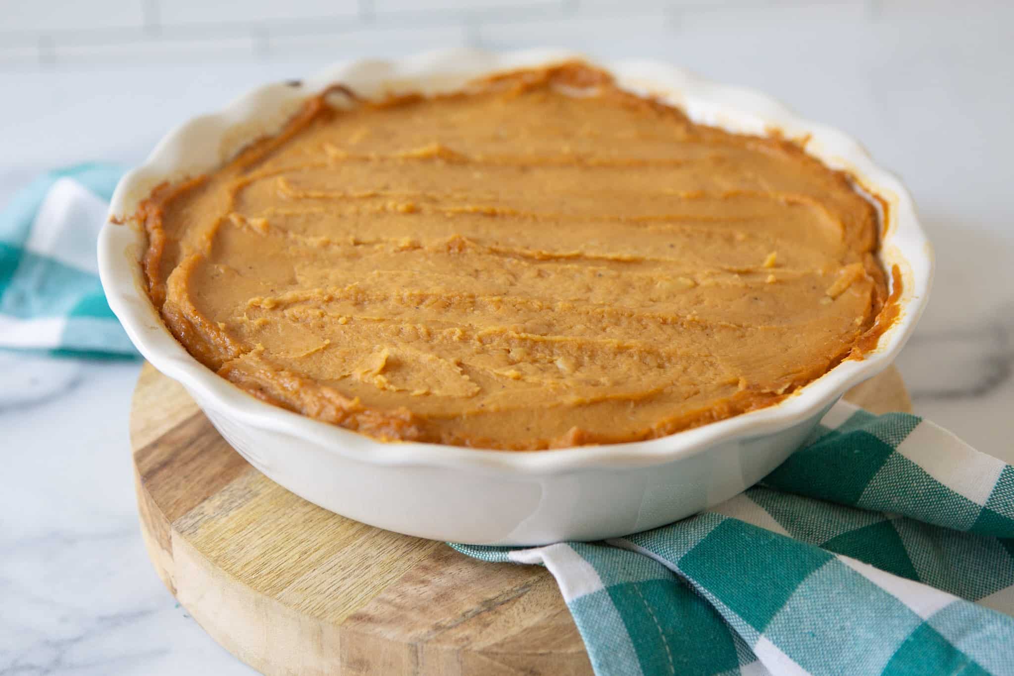 Sweet potato pie with chicken without decoration is perfect for any time of year.