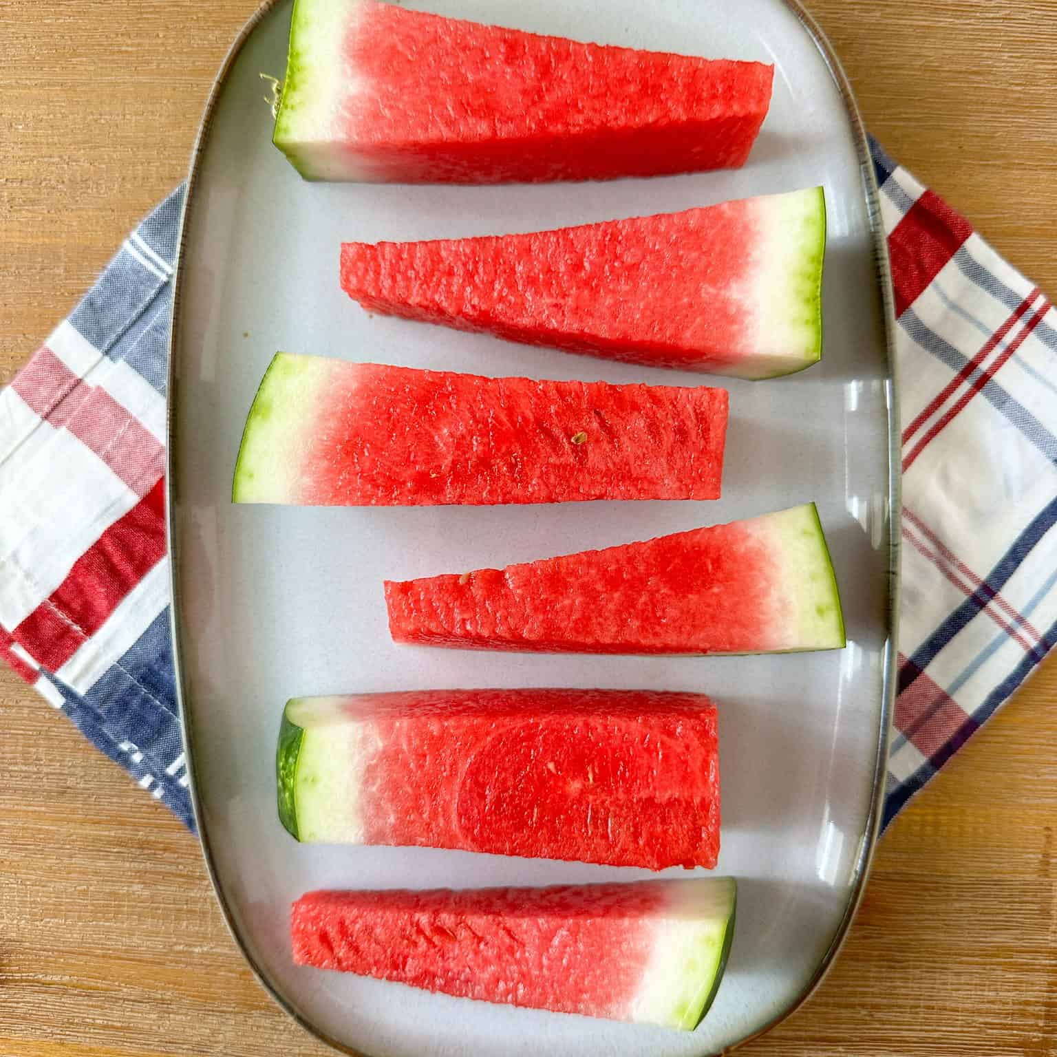 watermelon sticks on a platter