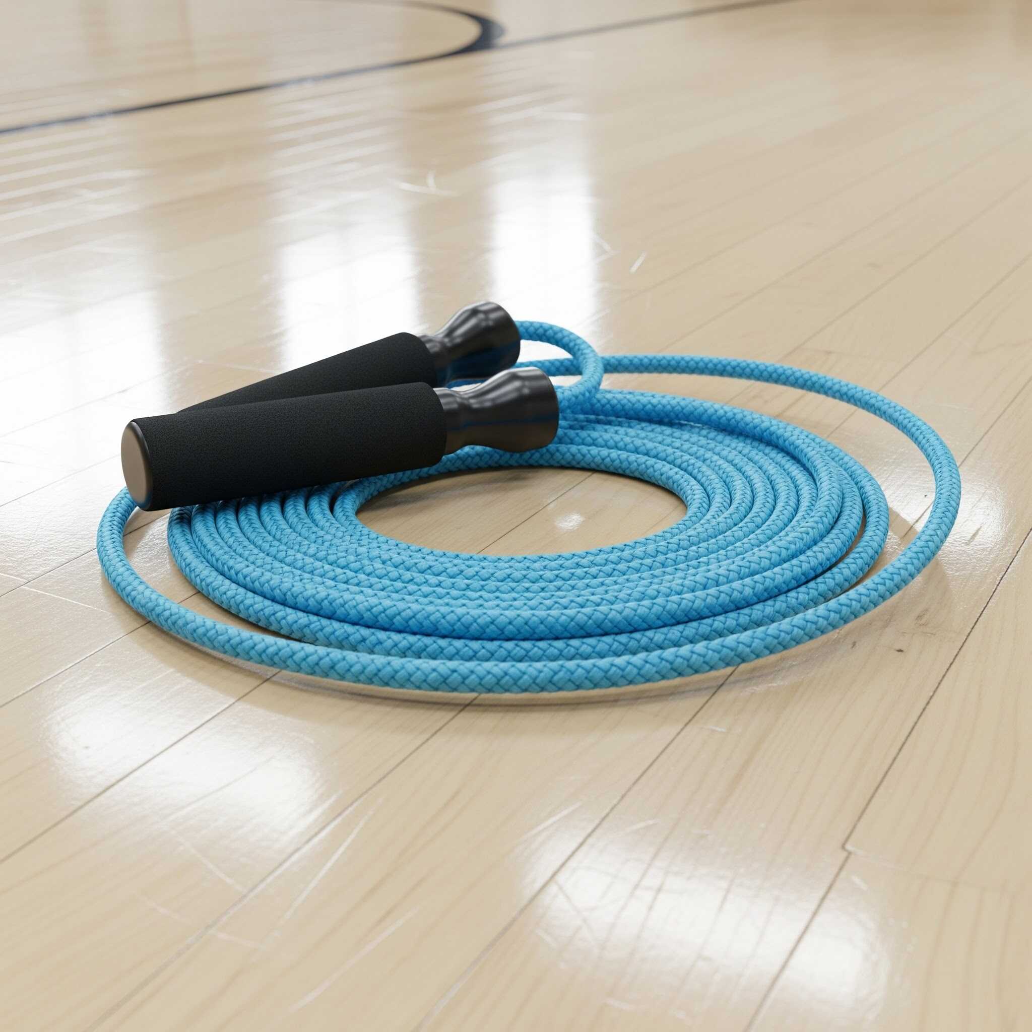 jump rope on gym floor
